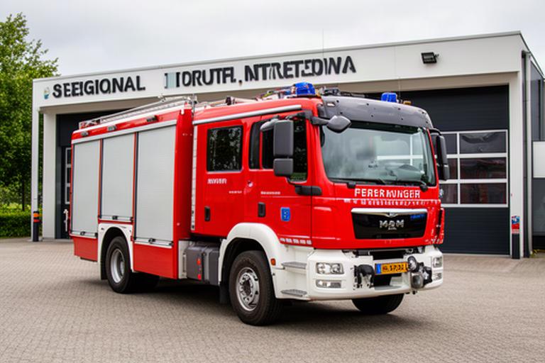 Brandweerwagen staat klaar bij een kazerne in de regio Druten